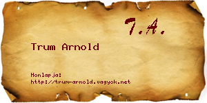 Trum Arnold névjegykártya